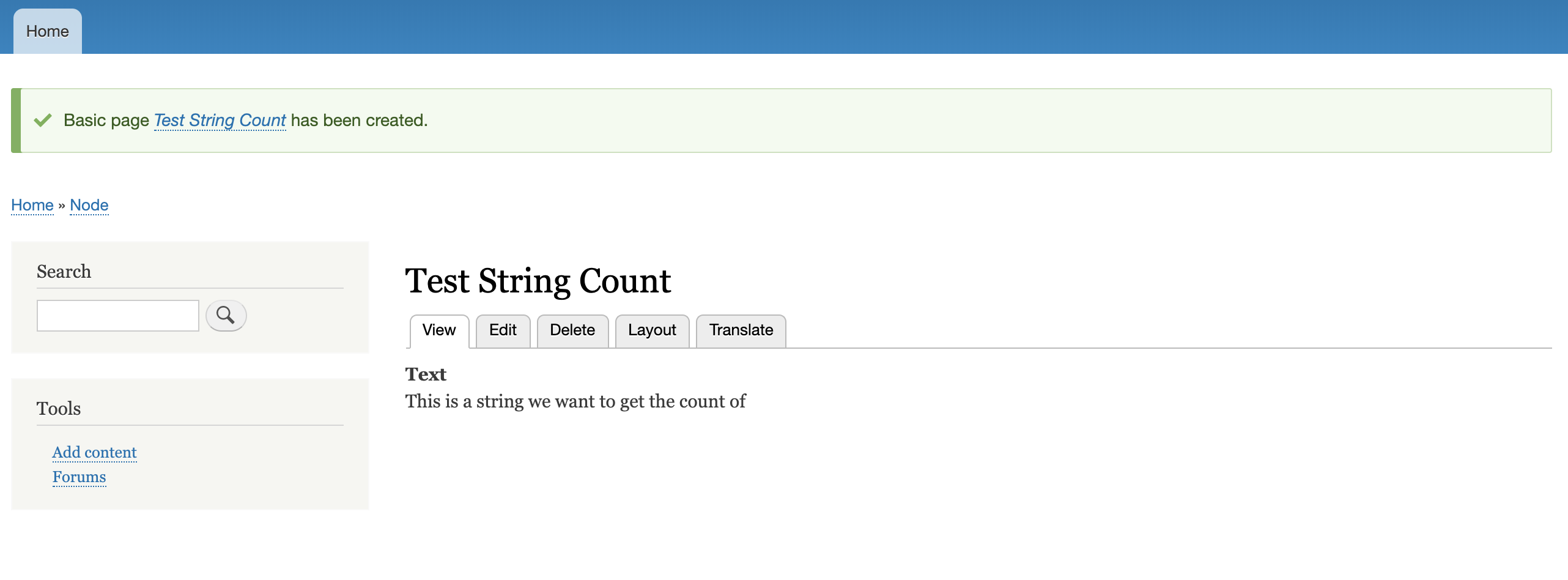 Screenshot of new paragraph