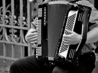 Man playing accordion