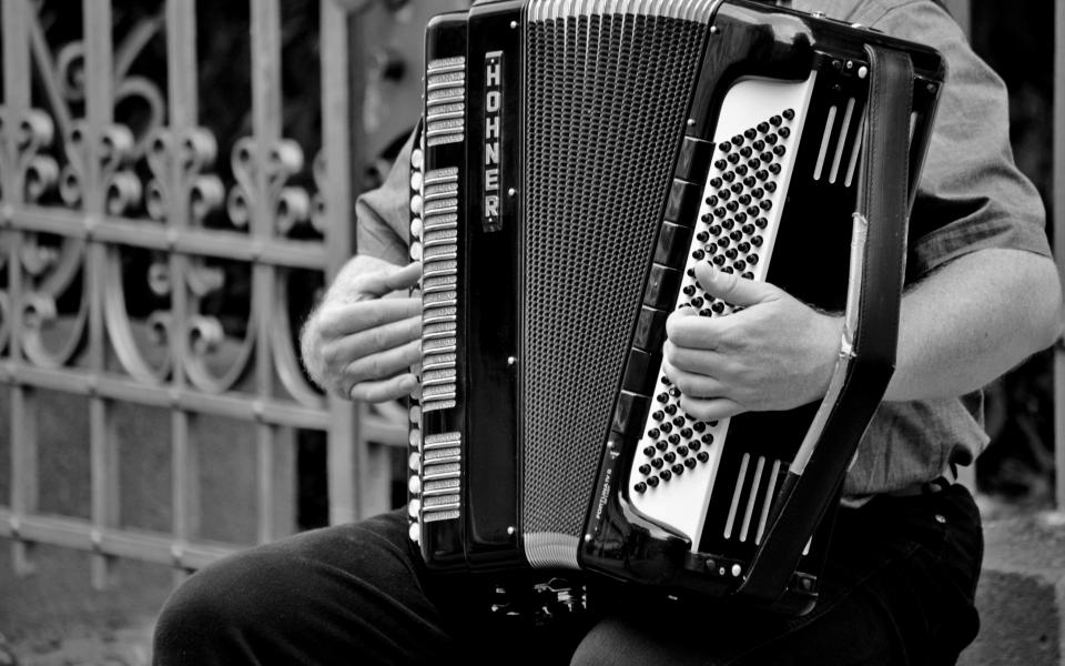 Man playing accordion